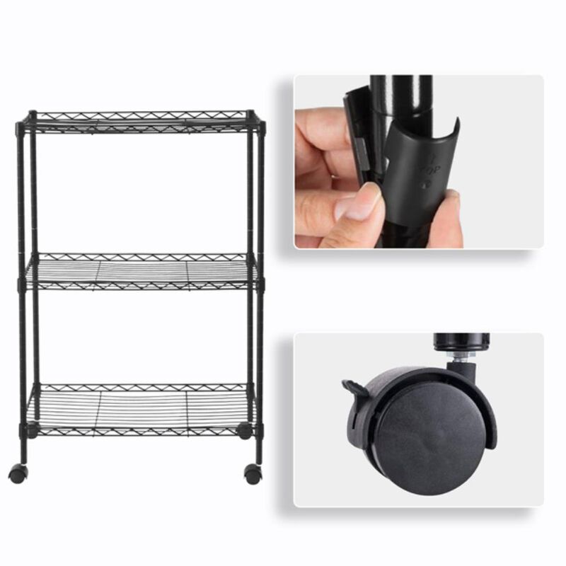 3-Tier All-Purpose Utility Cart, Rolling Storage Organizer for Home & Office