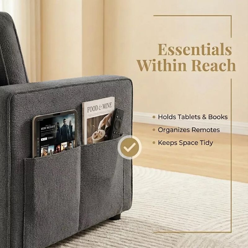 81" Sleeper Sofa Bed, 2 in 1 Pull Out Couch, Sectional Sofa with Reversible Storage, Side Pockets image number 8