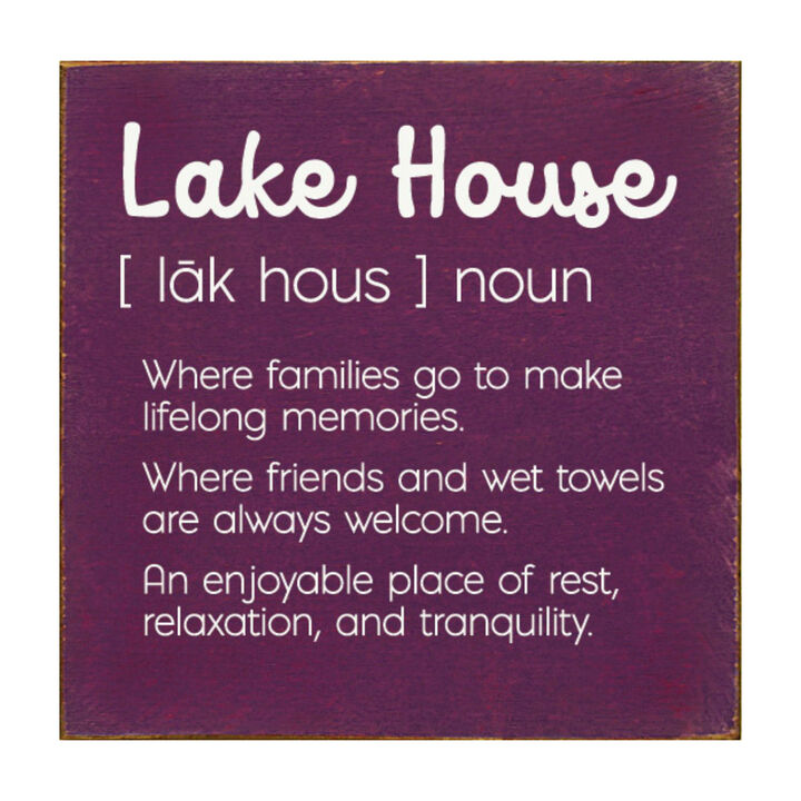 Lake House Definition Wooden Wall Sign for Cabin Decor