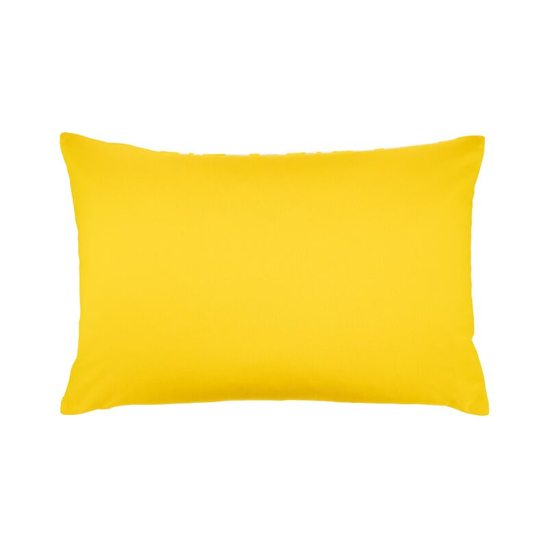 Lagoon Yellow Silk Velvet Ikat Pillow, 16" X 24"