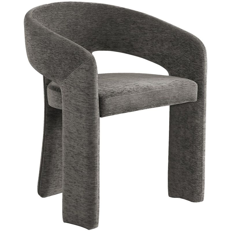 Meridian Furniture Rendition Grey Plush Fabric Dining Chair