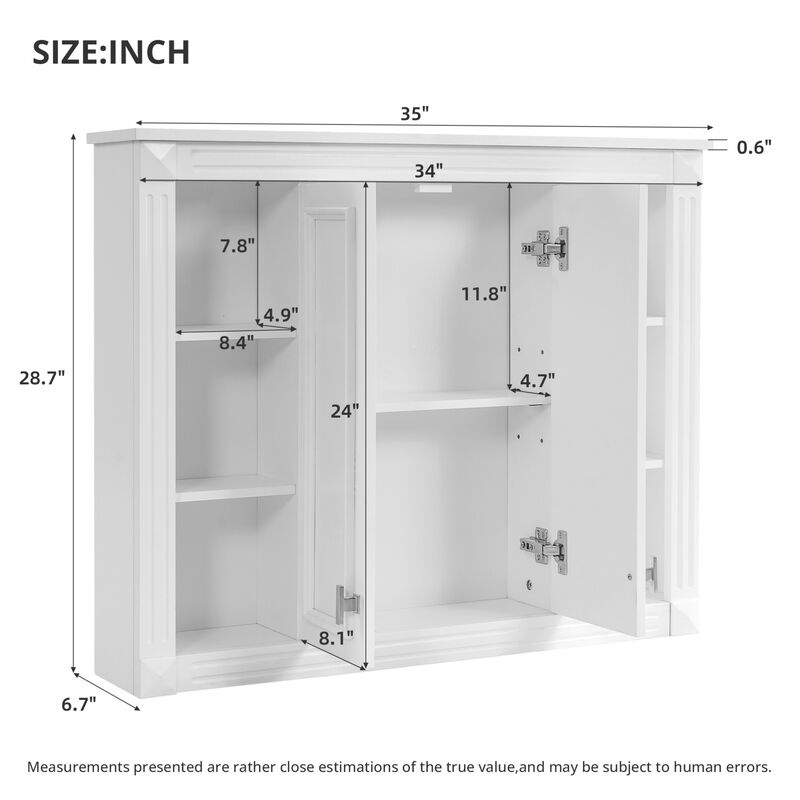ELEMENT ACE Wall Mounted Medicine Cabinet with Adjustable Shelf for Organized Bathroom Storage image number 2