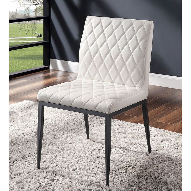 Simple Relax Dining Chair, Black, Ivory Set of 2 image number 1