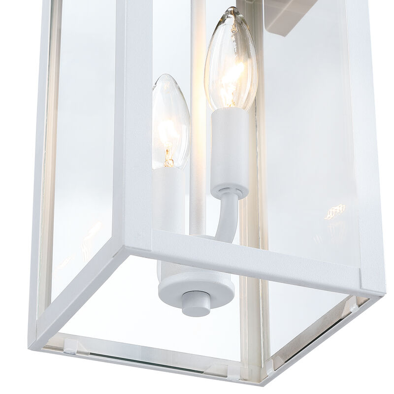 18.85 in. 2-Light Outdoor Wall Lantern with Clear Glass Shade image number 8
