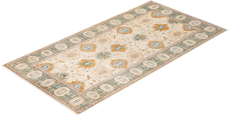 Eclectic, One-of-a-Kind Hand-Knotted Area Rug  - Ivory, 5' 2" x 9' 10"