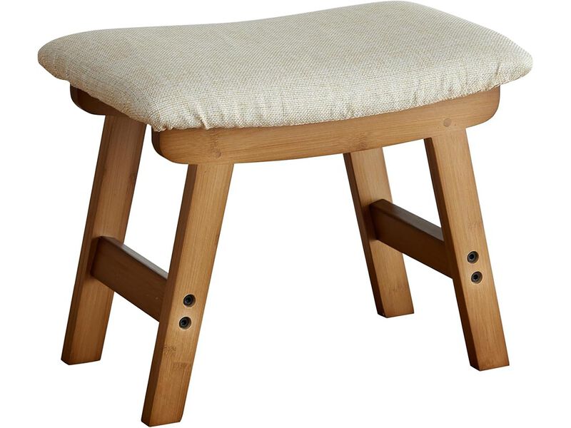 Small Soft Footrest Ottoman with Wood Legs image number 0