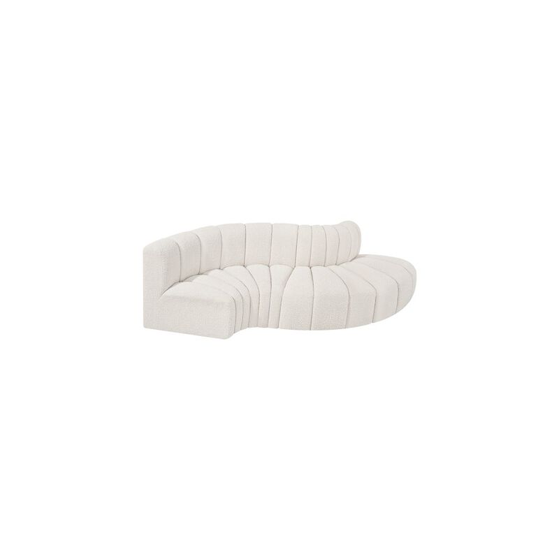 Meridian Furniture Arc Cream Boucle Fabric Modular Sofa
