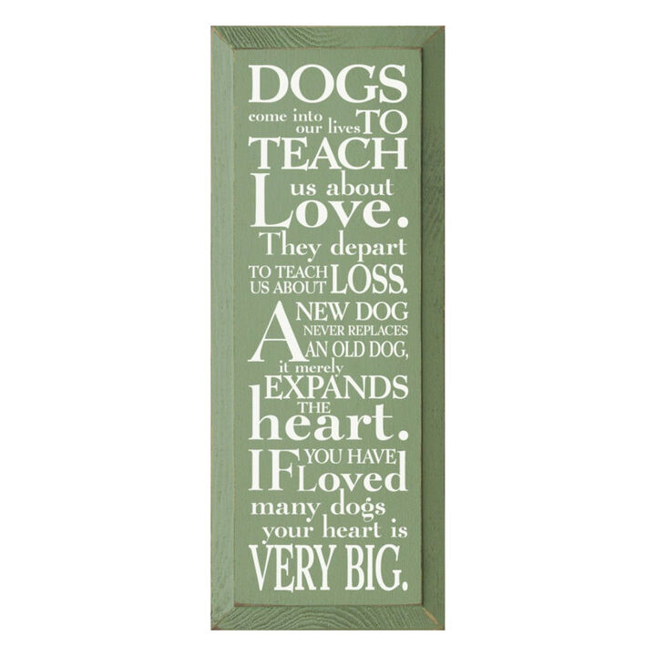 Pet Lover Wood Sign Dogs Teach Us About Love Inspirational Wall Hanging