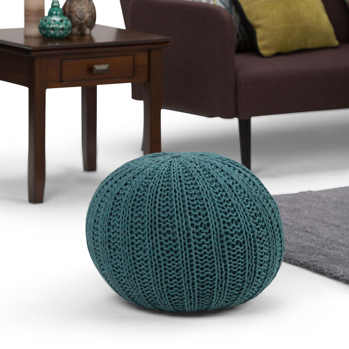 Shelby Hand Knit Round Pouf
