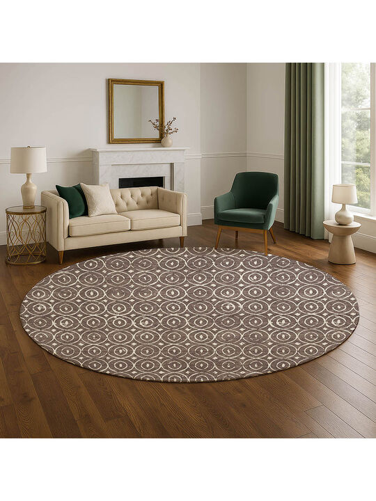 The Reserve TR12 Brown 8' Round Rug