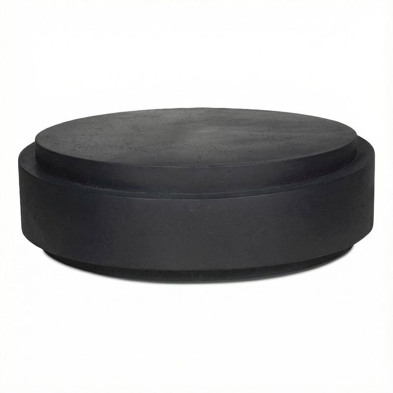 Starlight Canyon Home Black Concrete Coffee Table with Stone Surface and Contemporary Design image number 0