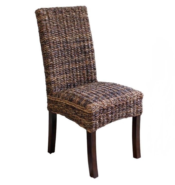 International Caravan Set of Two Louisa Abaca Cushioned Seat Dining Chair