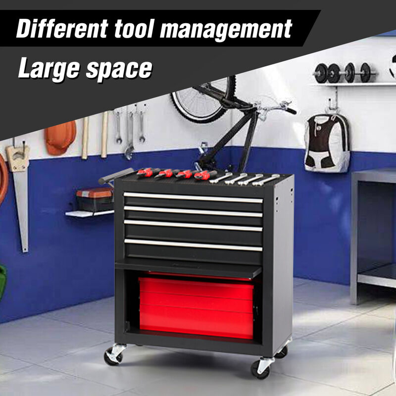 ELEMENT ACE 4-Drawer Rolling Tool Chest with Ball-Bearing Drawers and Casters, Mobile Storage Organizer for Garages, Warehouses, Workshops and Repair Shops image number 5