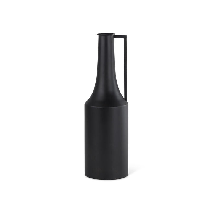 HomeRoots 18" Black Metal Jug Vase