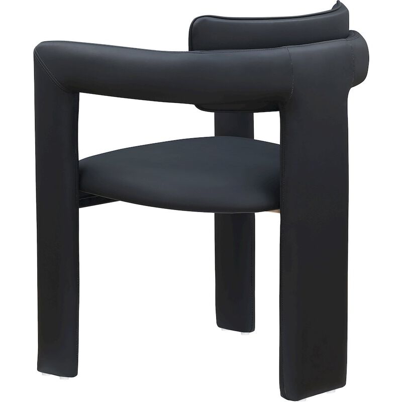 Meridian Furniture Brenda Black Vegan Leather Dining Chair, Set of 2