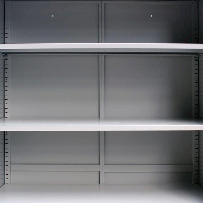 Office Cabinet Grey Steel Medium Height-Adjustable Shelves