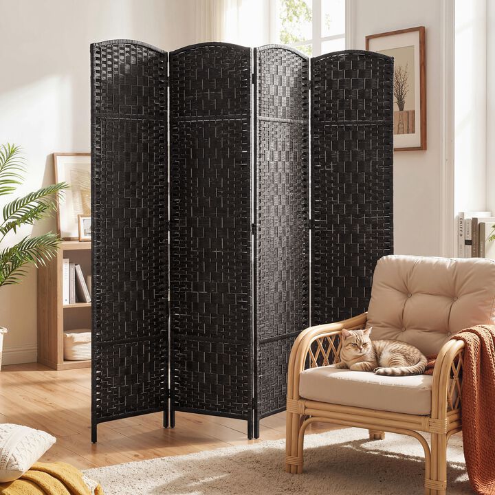 Hivvago 4-Panel Woven Privacy Screen for Home and Office