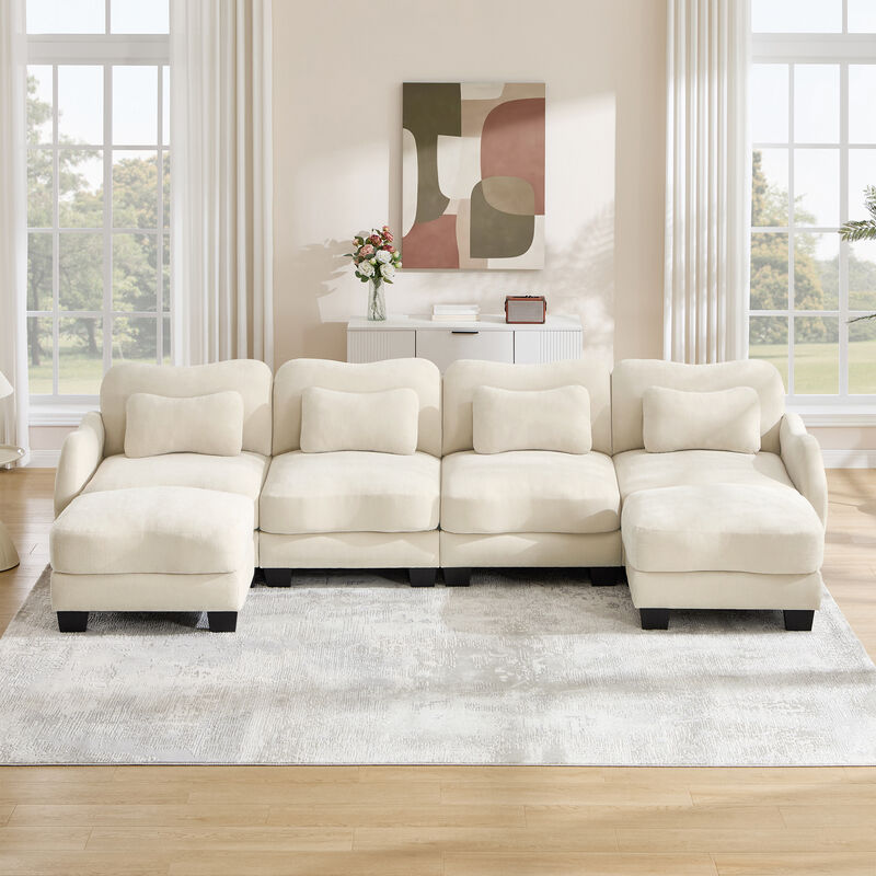 Camtun Curved Design U-Shaped Sectional Sofa image number 2