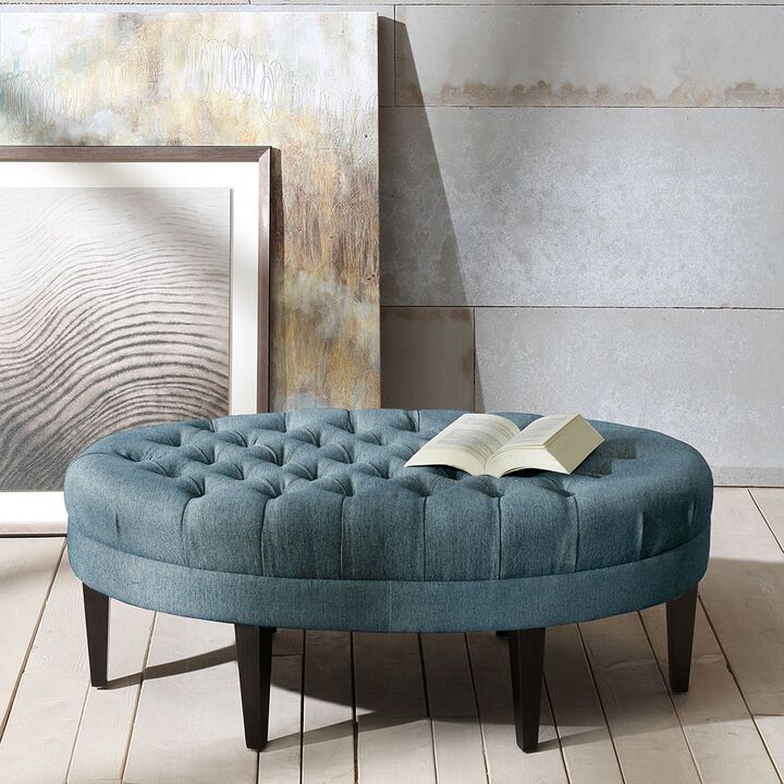 Gracie Mills Mareli Surfboard Tufted Oval Ottoman