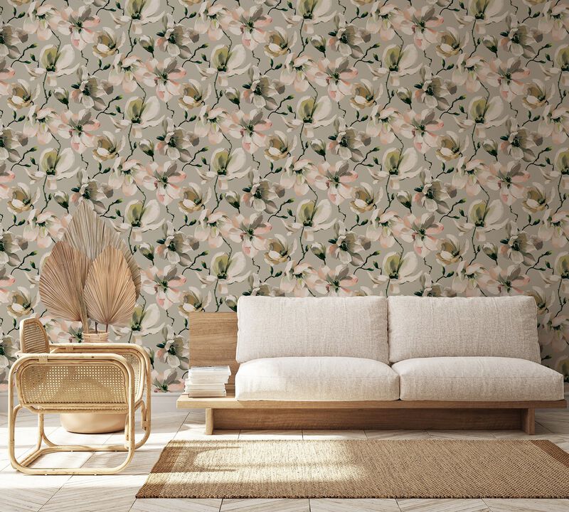Flora Cherry Blossom Green Wallpaper 47464