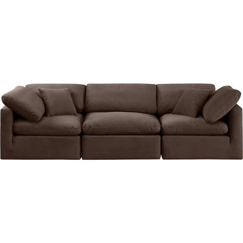 Meridian Furniture Indulge Brown Velvet Modular Sofa