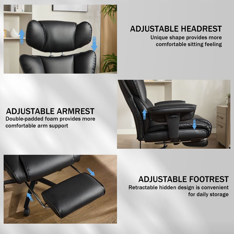 Office Chair with Foot Rest and Waist Lumber Support, Ergonomic Gaming Chair image number 3