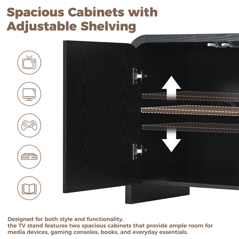 Hupmab Farmhouse Curved Edge TV Stand image number 3
