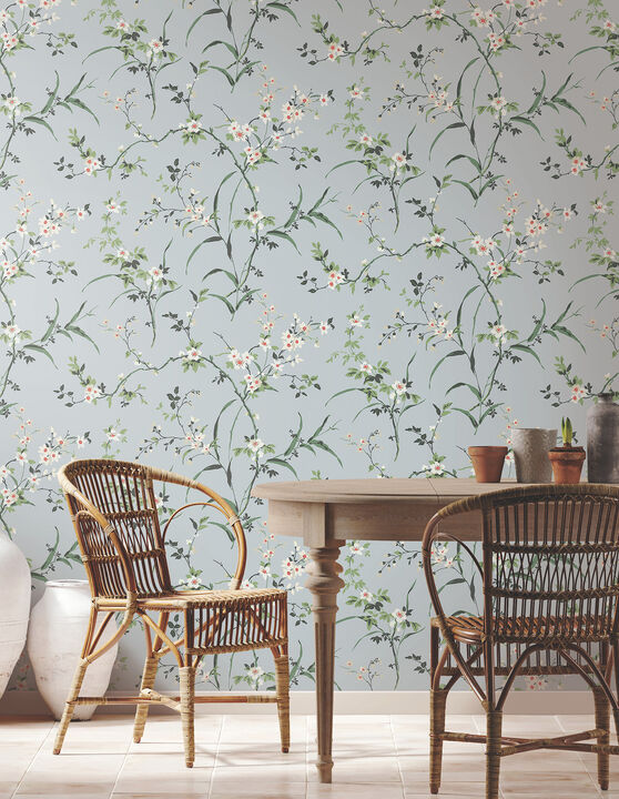 Blossom Branches Light Grey Wallpaper