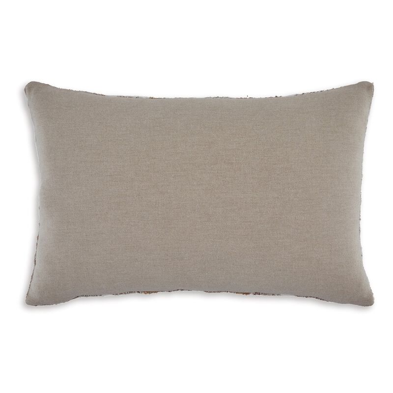 Ishy 14 x 22 Lumbar Accent Pillow Set of 4, Stripe Design, Brown White - Benzara