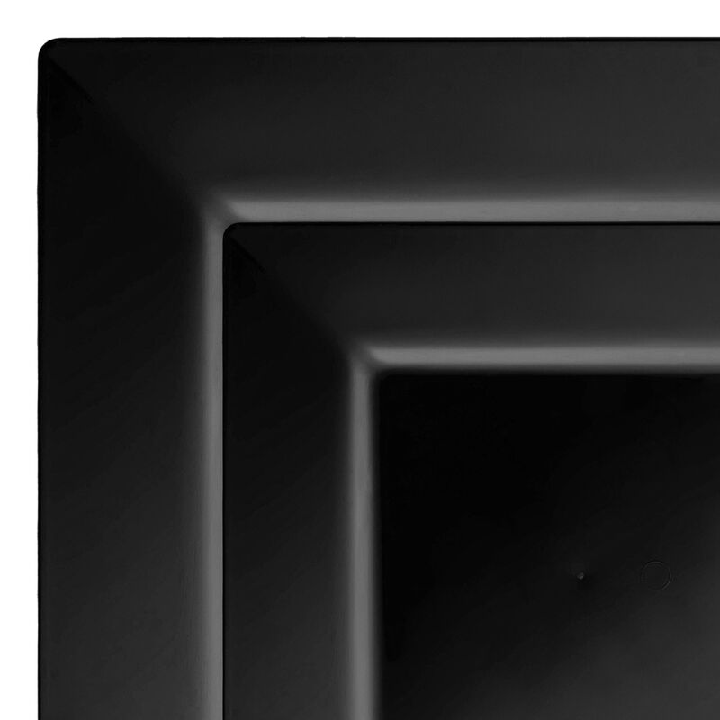 Black Square Plastic Plates Dinnerware Value Set (40 Sets) image number 9