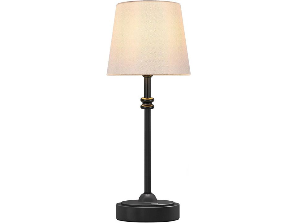 Small Touch Bedside Lamp with Fabric Shade