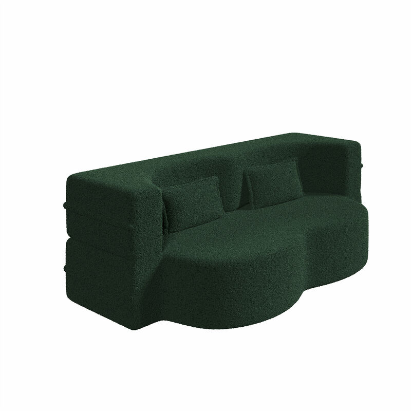 Merax Modern Floor Sofa with 2 Pillows