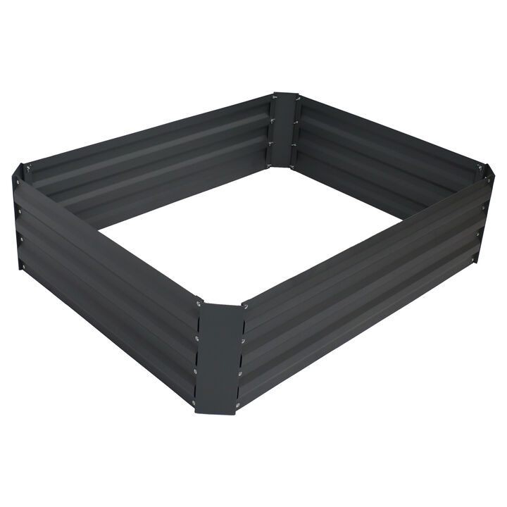4 x 3 ft (1.2x0.9 m) Galvanized Steel Rectangle-Shaped Raised Garden Bed