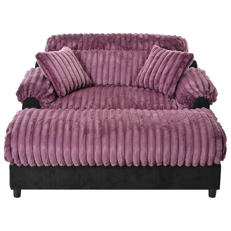 Merax Plush Faux Rabbit Fur Chaise Sofa image number 0