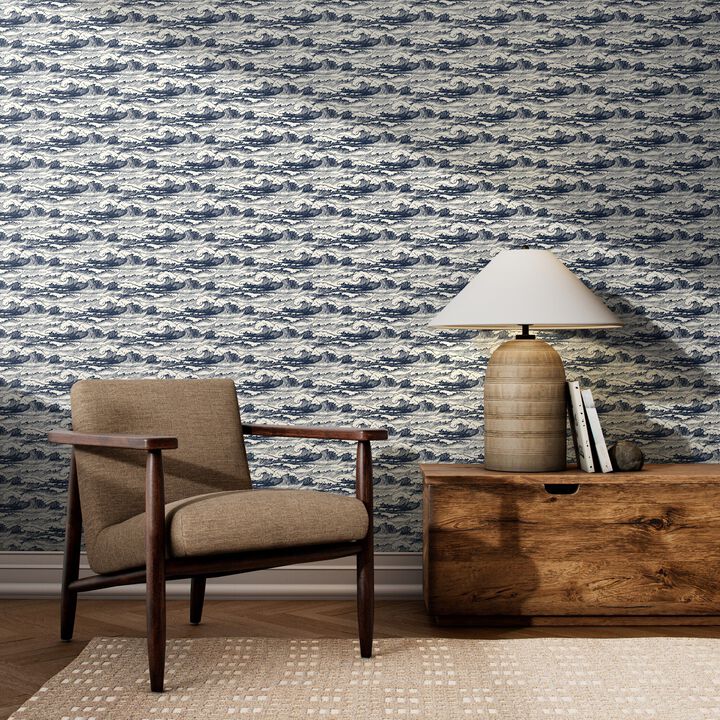Wavebreak Wallpaper by Getty Images - Wavebreak Navy II