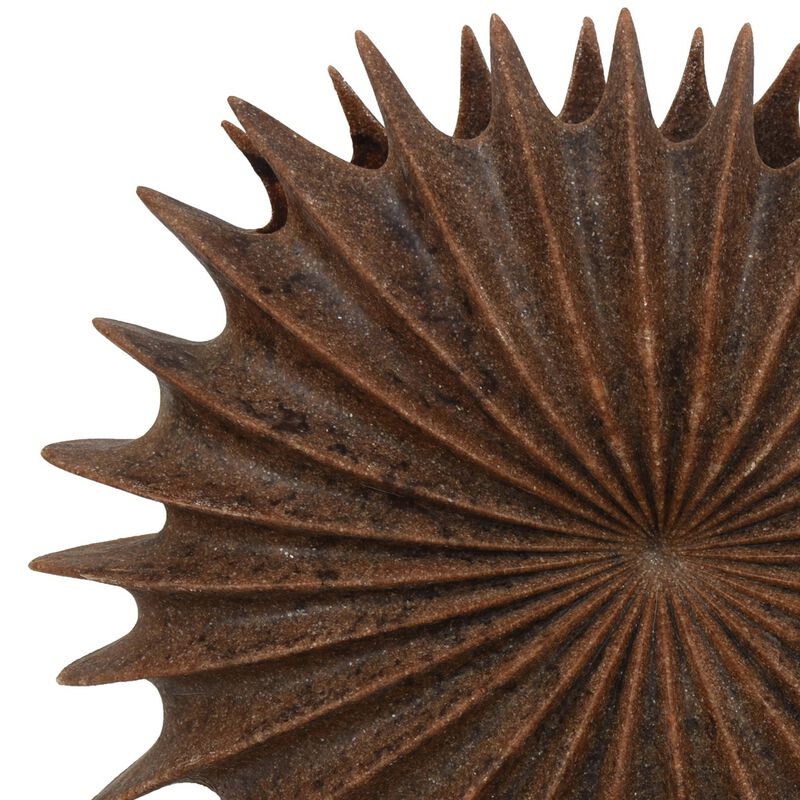 Wink Accent Vase, Sea Urchin Brown Resin Statuette, Modern 20 Inch - Benzara