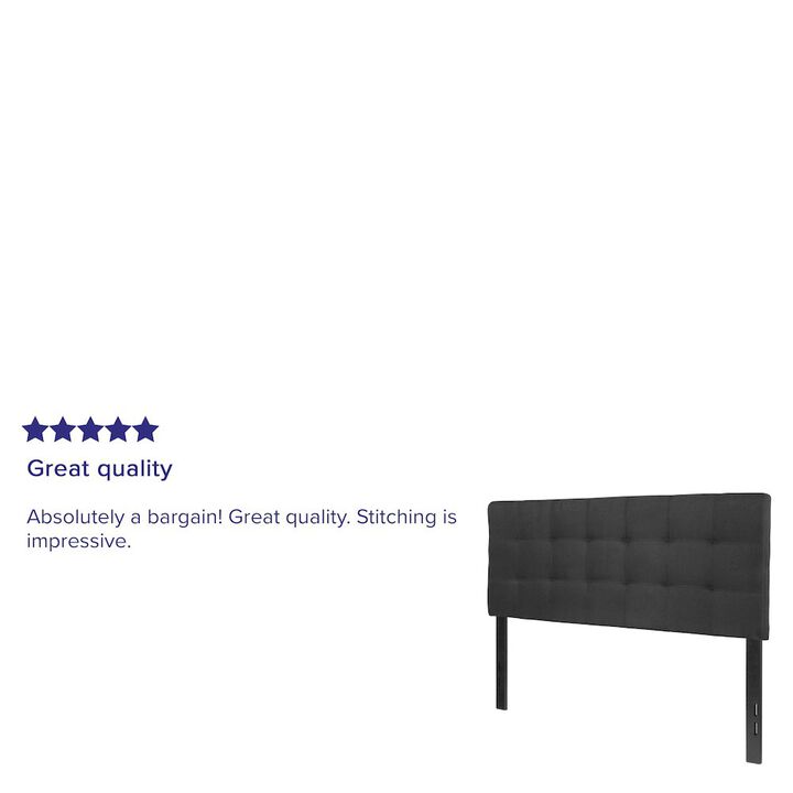 Flash Furniture Tufted Upholstered Full Size Headboard in Black Fabric