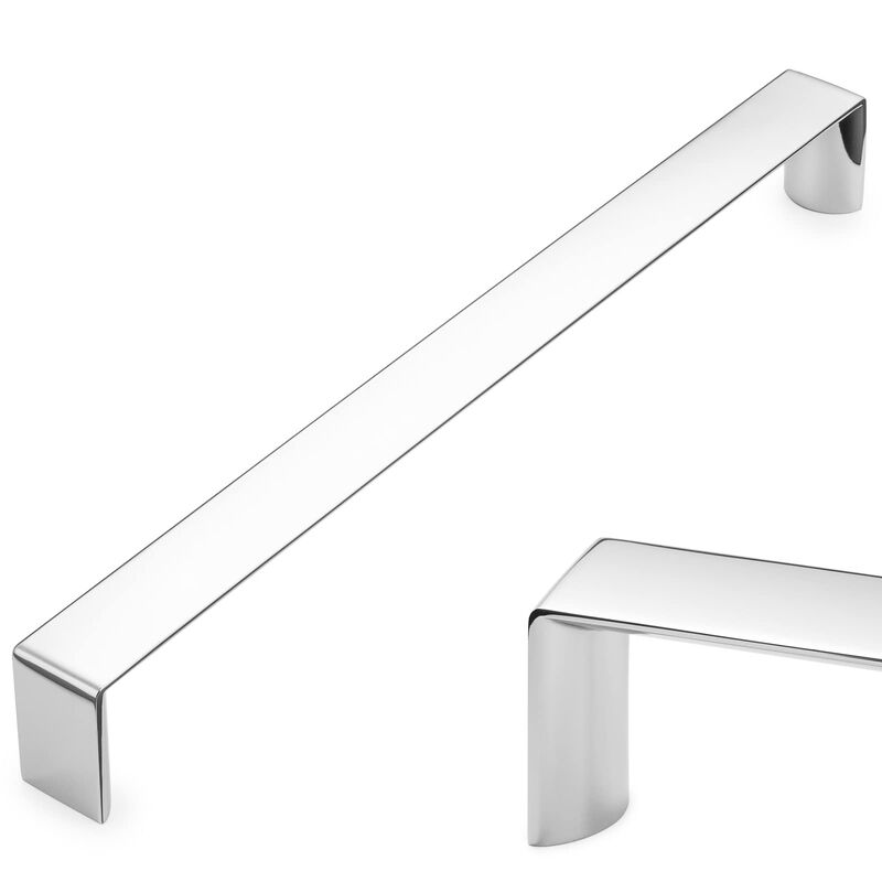 KOOFIZO Wide Cabinet Handle - Chrome Furniture Pull, 8-4/5 Inch Screw Spacing, 1-Piece for Kitchen Cupboard Door, Bedroom Dresse