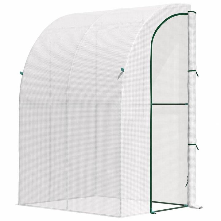 WOW PIONEER Outdoor Walk-In Lean To Greenhouse, Sturdy Personal Plant Nursery For Vegetables, Herbs, Flowers And Tropical Plants