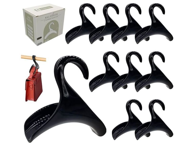 Bag Hanger | Black Purse Holder for Closet | Backpack Hanger Hook Organizer image number 0