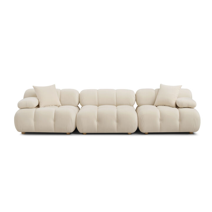 Calliope Cream Performance Velvet Modular Sofa