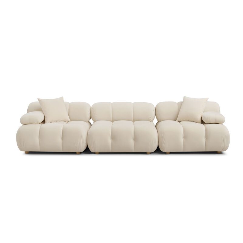 Calliope Cream Performance Velvet Modular Sofa image number 1