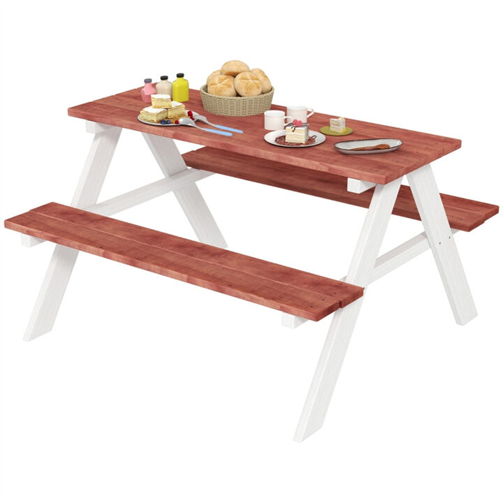 Outdoor Kids Picnic Table with Easy-to-Clean Surface for Fun and Dining