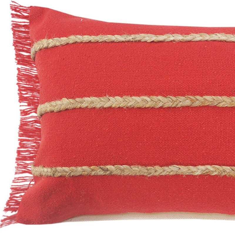 100% Cotton Striped Zippered Pillow &ndash; Decorative Cushion for Sofa, Couch, or Bedroom Accent