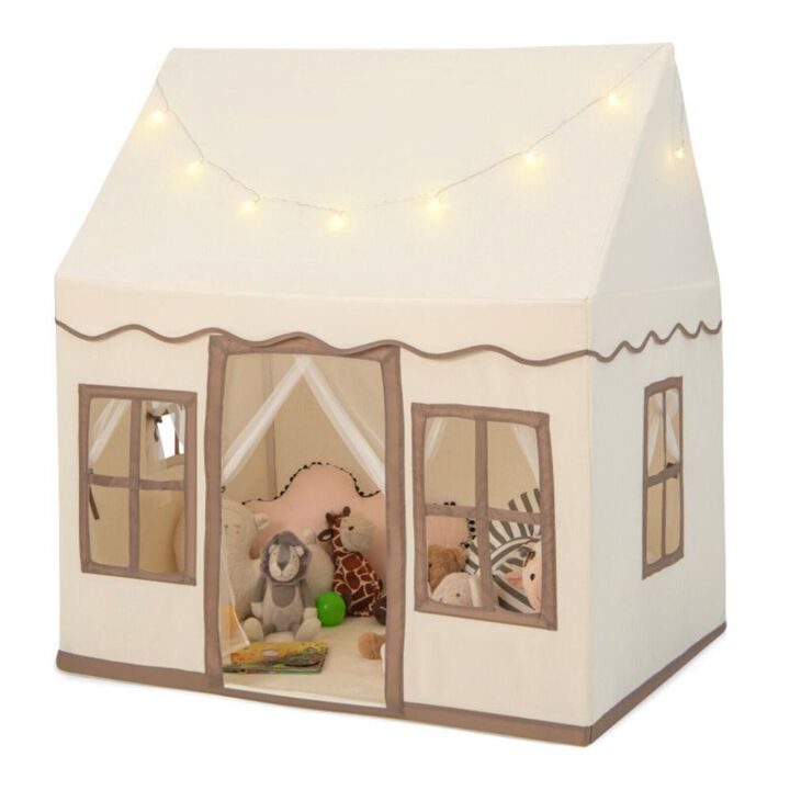Hivvago Toddler Large Playhouse with Star String Lights