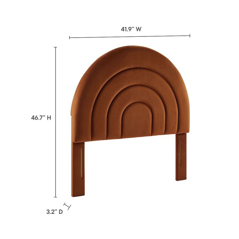 Solana Arched Performance Velvet Twin Headboard image number 3