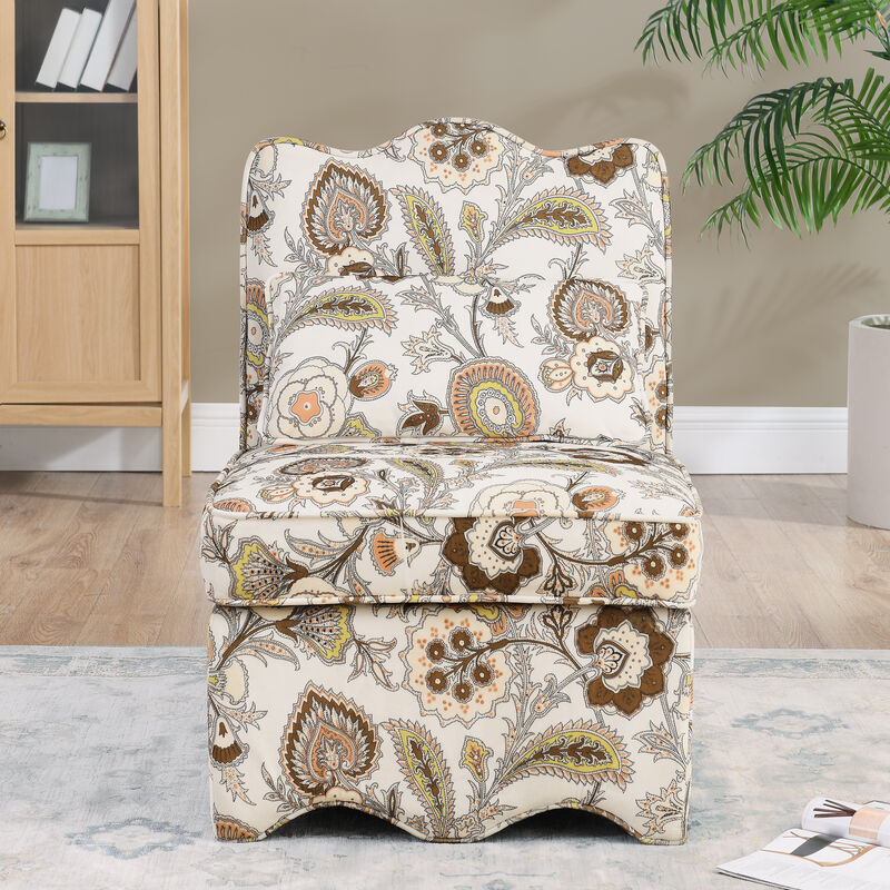 Merax Floral Dining Chair with Soft Seat Cushion and Backrest