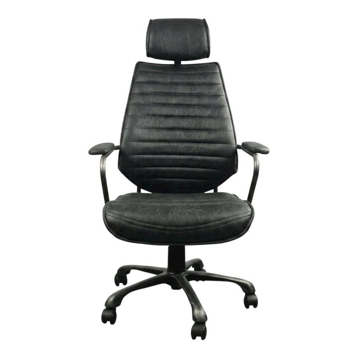 Bison Office Leather Upholstered Executive Office Chair, Industrial Swivel Desk Chair