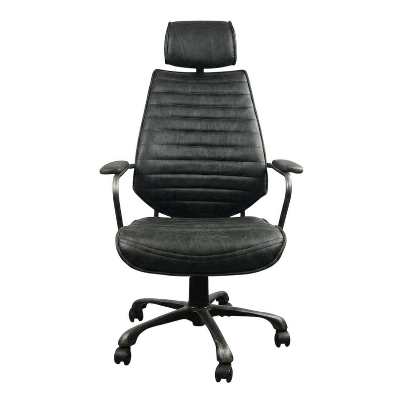 Bison Office Leather Upholstered Executive Office Chair, Industrial Swivel Desk Chair image number 0