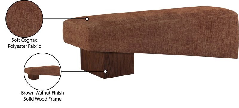 Meridian Furniture Alora Cognac Fabric Bench